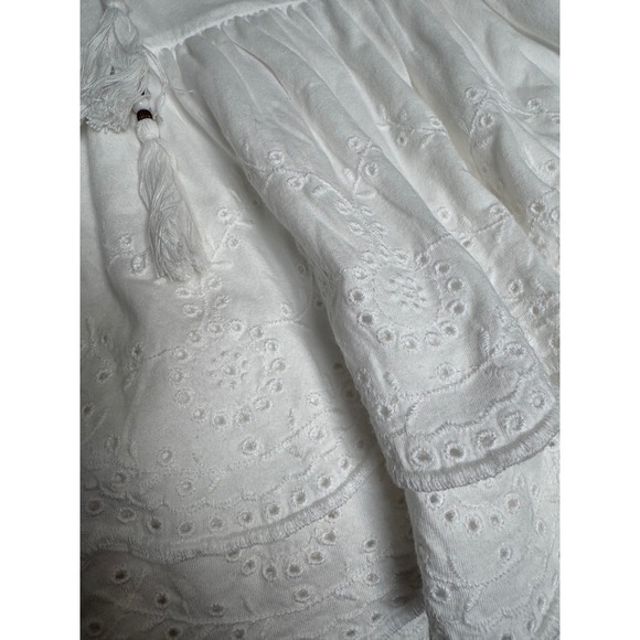 Lauren Ralph Lauren White NWT Eyelet Ruffle Sleeve Tiered Dress Women's Size 12 - Picture 10 of 10